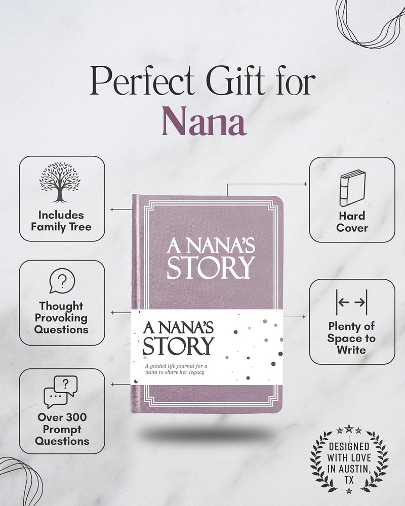 Coco & Lan Nana's Life Story Journal (Hardcover): A Meaningful Keepsake for Nana to Share Her Journey and Memories, Book Includes 250+ Prompt Questions, Sentimental Gifts for Mother's Day, Birthday & Christmas - Image 2